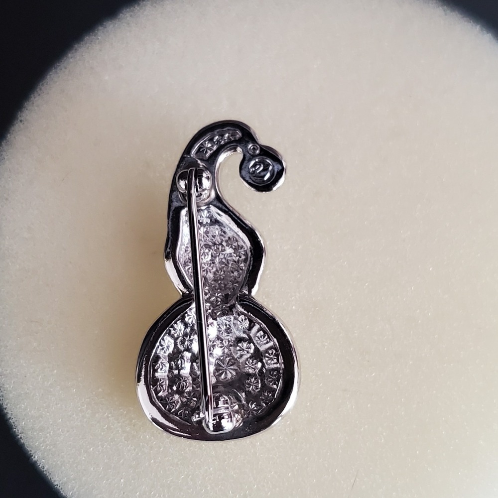 Swarovski‎ Snowman Pin Rhodium Plate Blue & Red Enamel & Clear Crystals NWT Swan - Picture 4 of 10